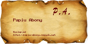 Papiu Abony névjegykártya